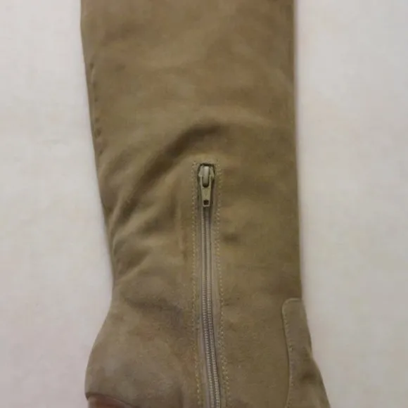 BCBGMAXAZARIA Tan Over-the-Knee High-Heel Suede Boots Retail $595