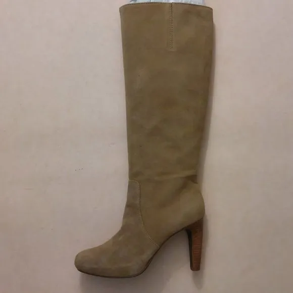 BCBGMAXAZARIA Tan Over-the-Knee High-Heel Suede Boots Retail $595
