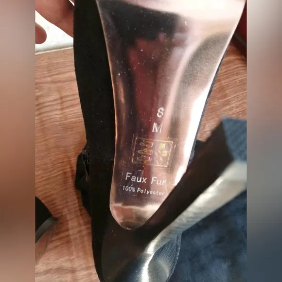 Bebe knee high/ over the knee black suede high heeled boots in size 8. New w/box