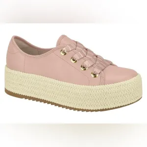 Beira Rio Casual Wedge Espadrille Sneakers Pink
