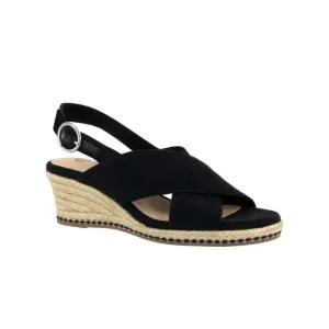 BELLA VITA Womens Black Jute Nadette Ii Round Toe Wedge Espadrille Shoes 9 M