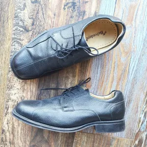Belvedere Bay Bridge Pebbled Leather Oxford Dress Shoes Lace-Up Black