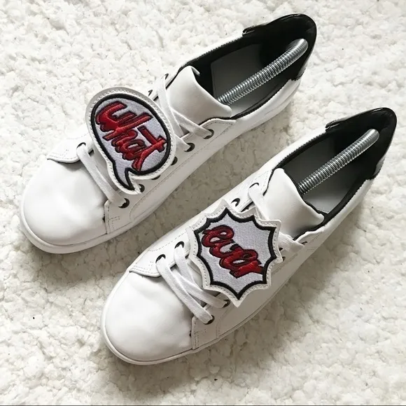 Bershka Rare White WHAT EVER Platform Sneakers