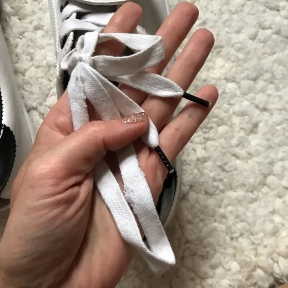 Bershka Rare White WHAT EVER Platform Sneakers