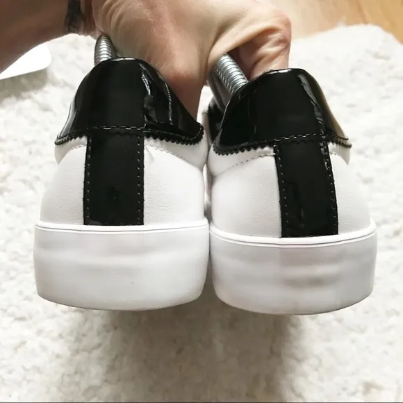 Bershka Rare White WHAT EVER Platform Sneakers