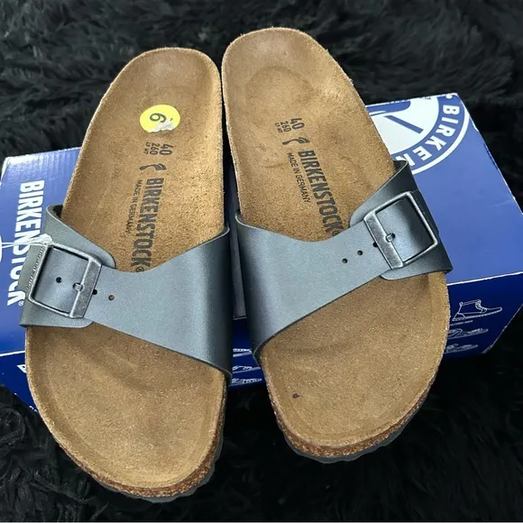 BIRKENSTOCK Madrid gray sandals slip on shoes women’s eur 40 new