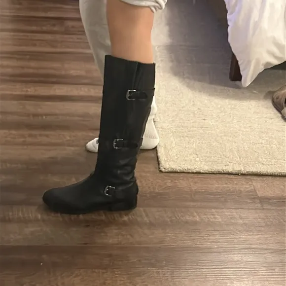 Black knee high boots