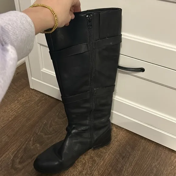 Black knee high boots