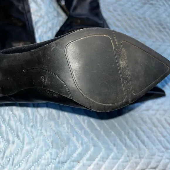 Black leather knee high boots size 6