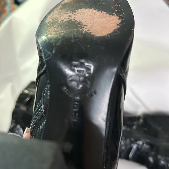 Black Patton leather boots size 6  Italy