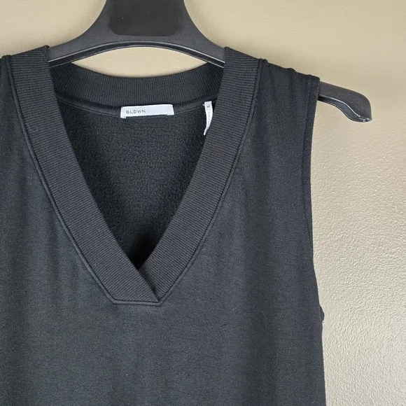 BLDWN Addison Black V-neck Sleeveless Maxi Dress Medium