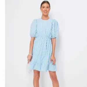 Blue Textured Emersyn Mini DressHYACINTH HOUSE