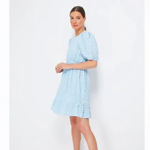 Blue Textured Emersyn Mini DressHYACINTH HOUSE