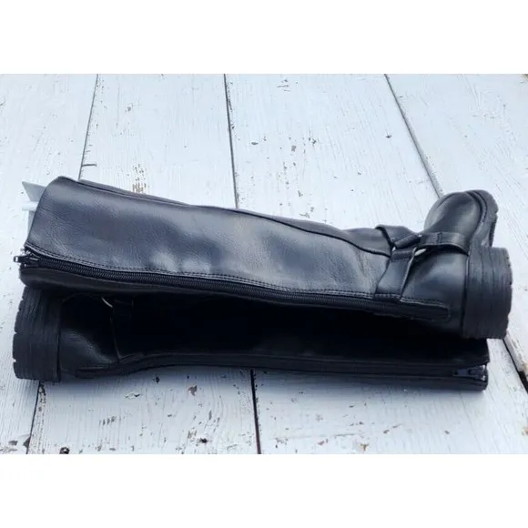 B.O.C Born Of Concept Women Black Knee High Zip Chesney Tall Boots US 6.5 EU 37