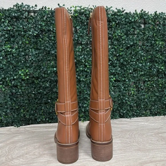 BODEN BUCKLED KNEE HIGH BOOTS TAN - 10