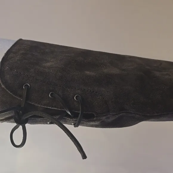 Born Boots Gray Knee High New 8 1/2 Cotto Suede Lace Up Back Side Zippper Grey