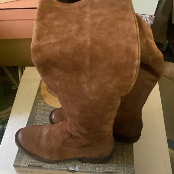 Born Britton Rust distressed over the knee boots