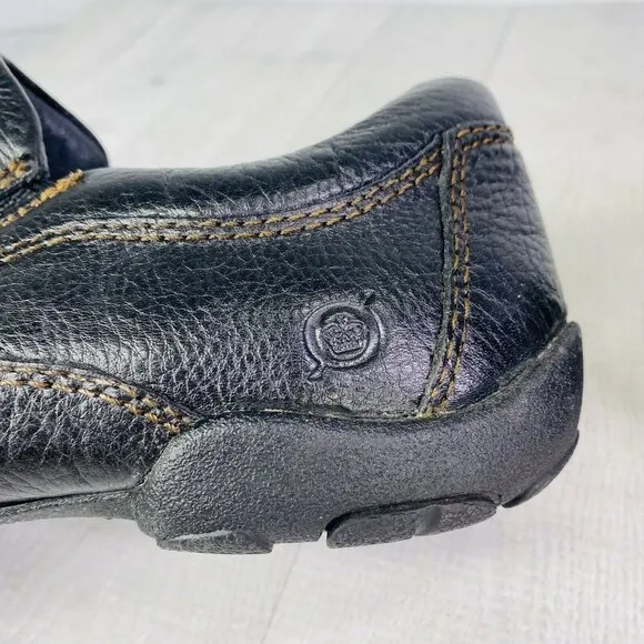 Born Hand Crafted Footwear Men's Black Leather Slip On Comfort Shoes Sz 8M EU 41