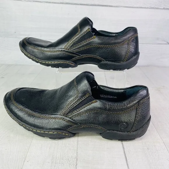 Born Hand Crafted Footwear Men's Black Leather Slip On Comfort Shoes Sz 8M EU 41