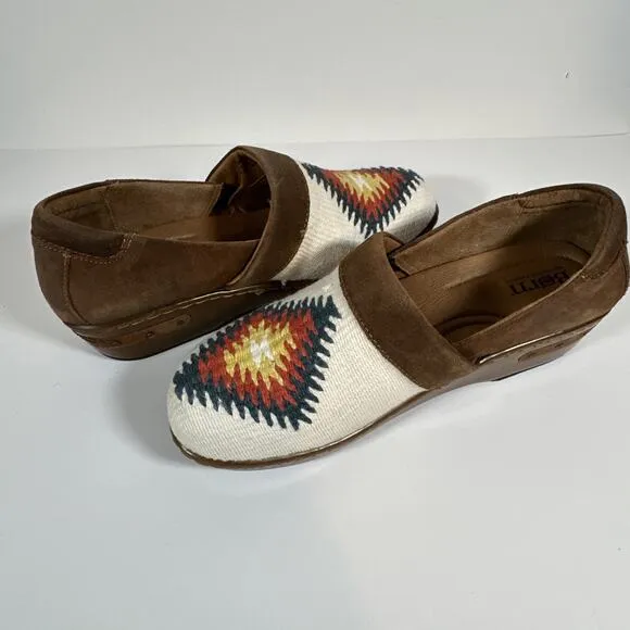 Born Sundance Bailie Aztec Platform Clog - White/Brown - Women's 11 (Euro 43)