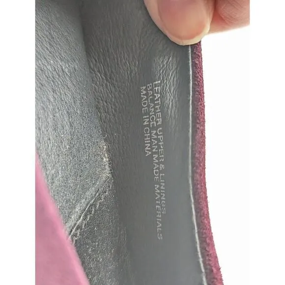 Born Women's Plum Purple Suede Gray Round Toe Ballet Flat Shoes Size 7