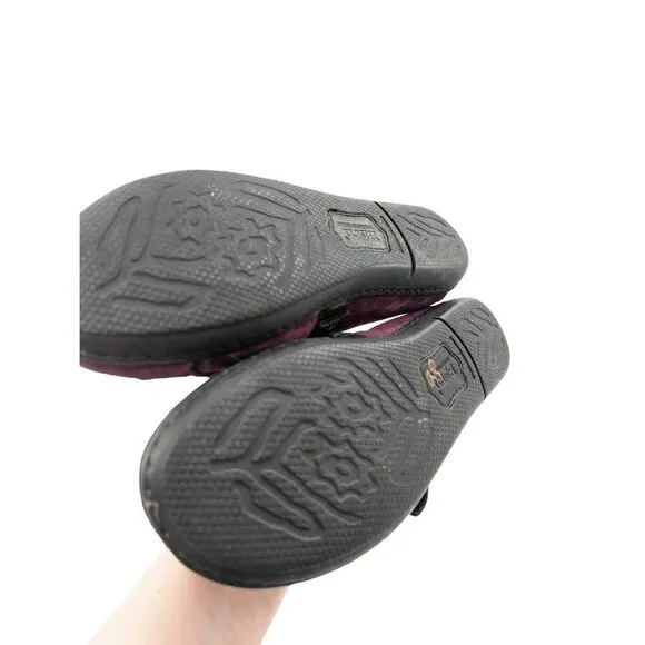 Born Women's Plum Purple Suede Gray Round Toe Ballet Flat Shoes Size 7