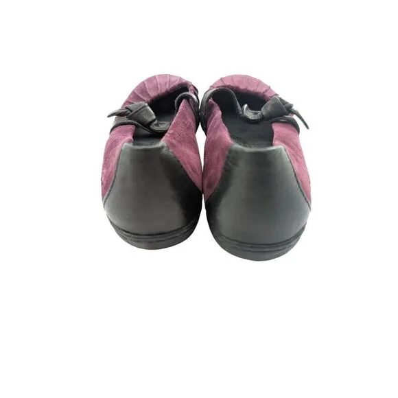 Born Women's Plum Purple Suede Gray Round Toe Ballet Flat Shoes Size 7