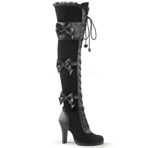 Bow Platform Heel Over Knee High Boots