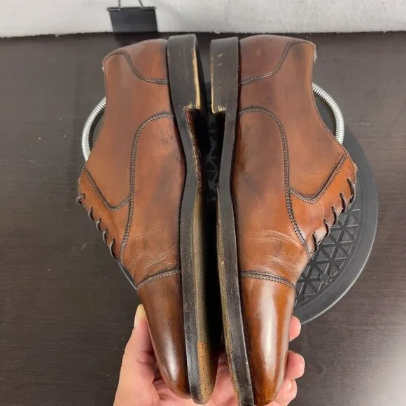 Bragano by Cole Haan Cap Toe Oxford Dress Shoes Brown Leather ITALY Size 11