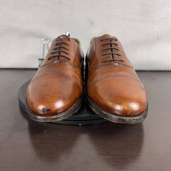 Bragano by Cole Haan Cap Toe Oxford Dress Shoes Brown Leather ITALY Size 11