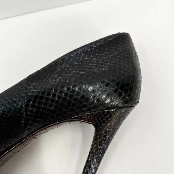 BRIAN ATWOOD Shoes Womens 9.5 Iridescent Ferguson Metallic Snake Platform Pump