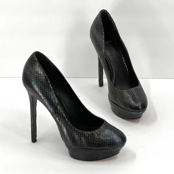 BRIAN ATWOOD Shoes Womens 9.5 Iridescent Ferguson Metallic Snake Platform Pump