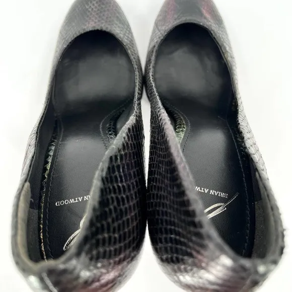 BRIAN ATWOOD Shoes Womens 9.5 Iridescent Ferguson Metallic Snake Platform Pump