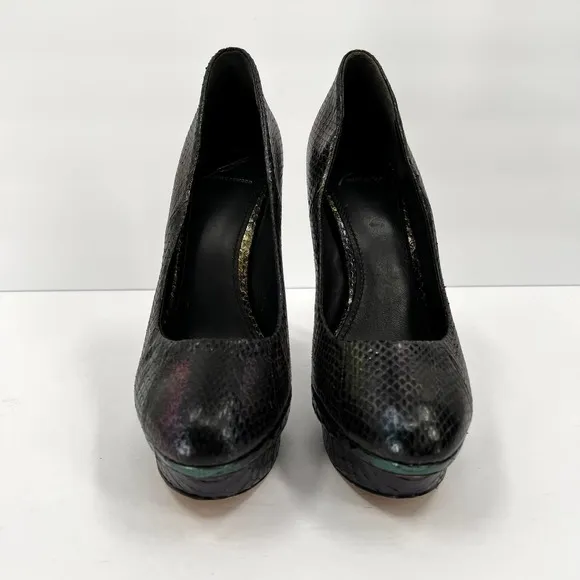 BRIAN ATWOOD Shoes Womens 9.5 Iridescent Ferguson Metallic Snake Platform Pump