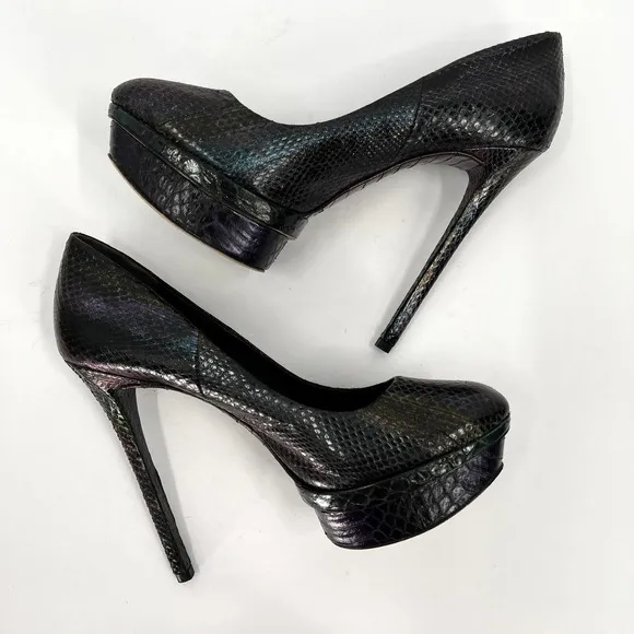 BRIAN ATWOOD Shoes Womens 9.5 Iridescent Ferguson Metallic Snake Platform Pump