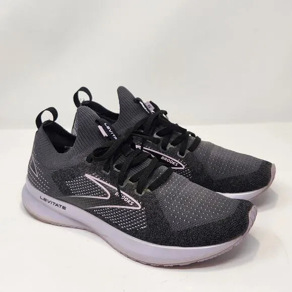 Brooks Women Levitate 5 Stealthfit Running Shoes Sneakers Size 9 M Gray Purple