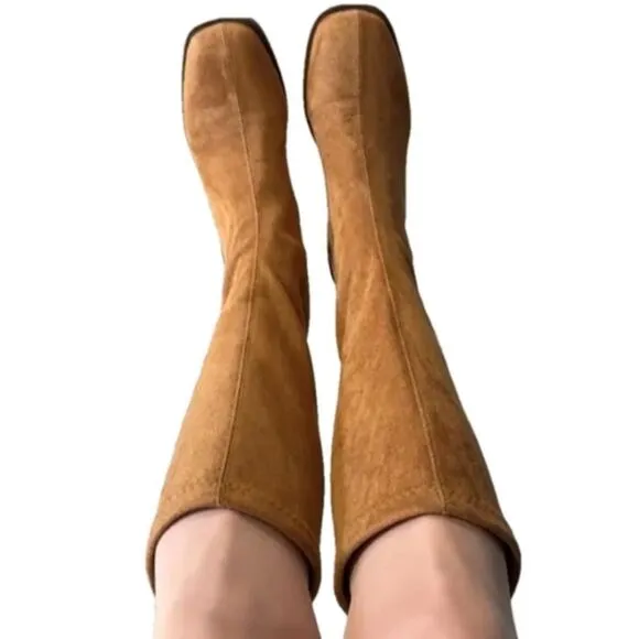 Brown Knee-High Suede Boots sz 8.5