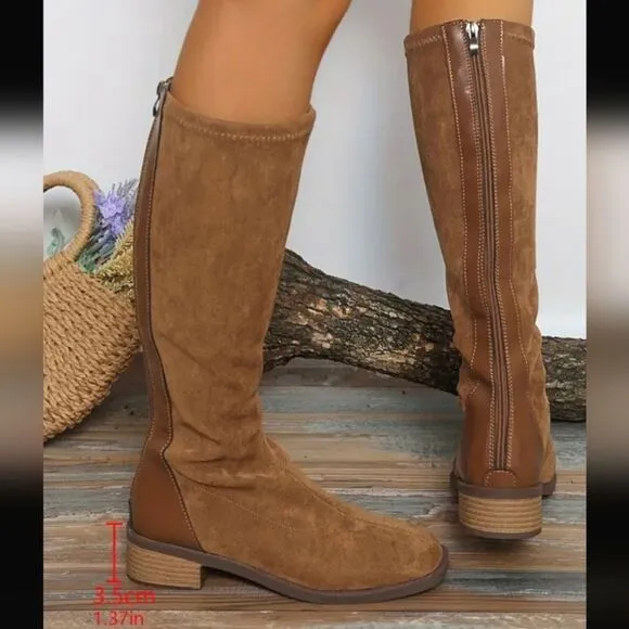 Brown Knee-High Suede Boots sz 8.5