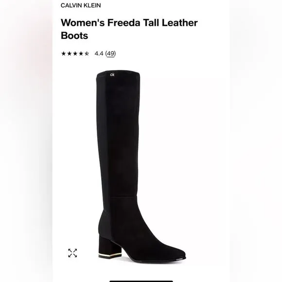 CALVIN KLEIN FREEDA KNEE HIGH BOOTS 9.5 WIDE CALF