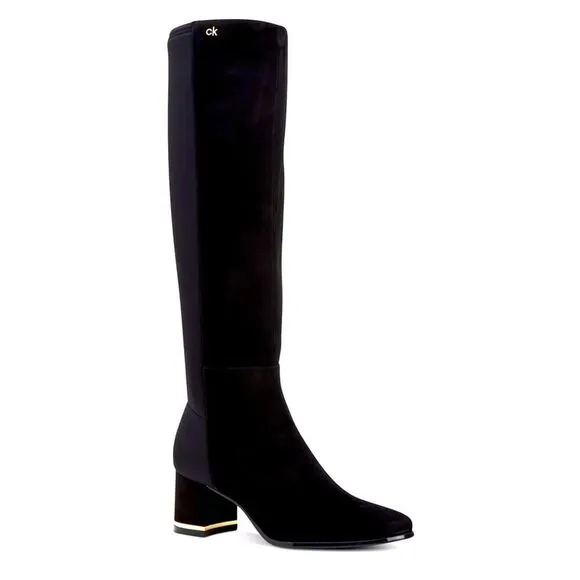 CALVIN KLEIN FREEDA KNEE HIGH BOOTS 9.5 WIDE CALF