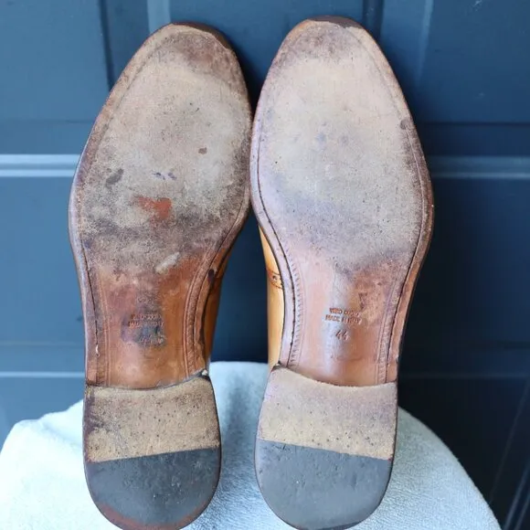 Calzoleria Toscana 10.5 Brown Cognac Wingtip Oxford Mens Dress Shoes