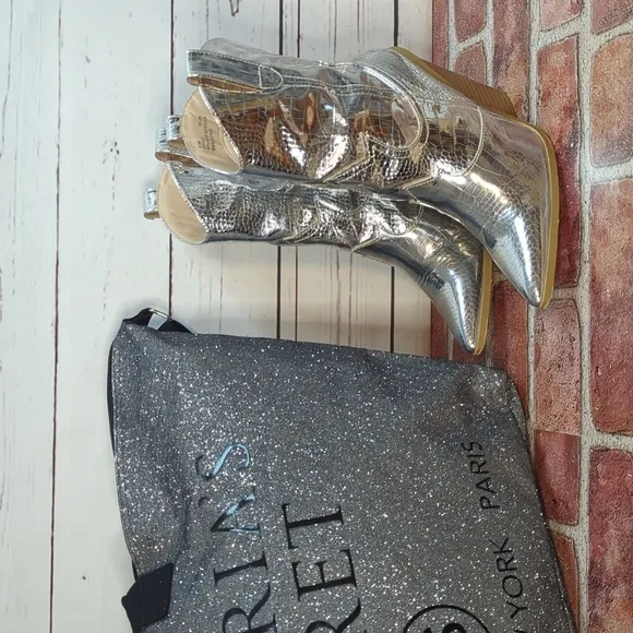 Cape Robbin Metallic Silver Fever Croc Short Cowboy Western Boots Womens 6.5