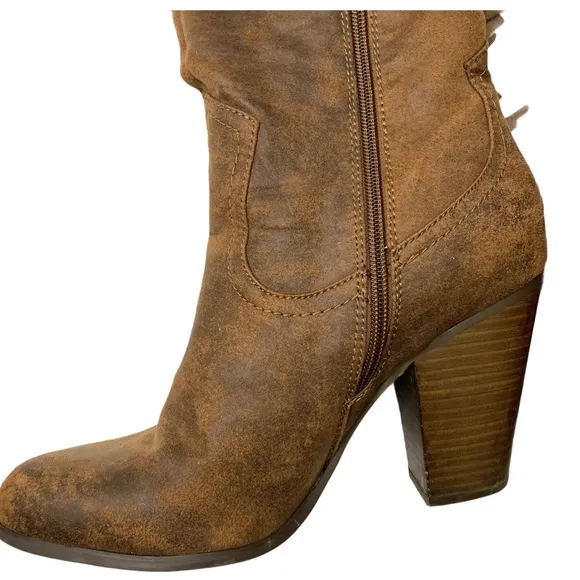Carlos Roslyn Knee High Boot With Fringe