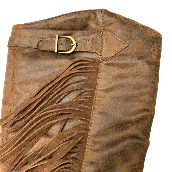 Carlos Roslyn Knee High Boot With Fringe
