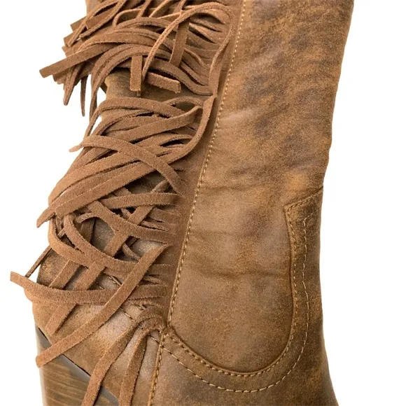 Carlos Roslyn Knee High Boot With Fringe