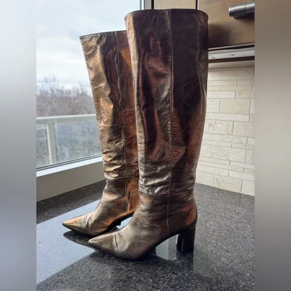 CASADEI BRONZE KNEE HIGH BOOTS