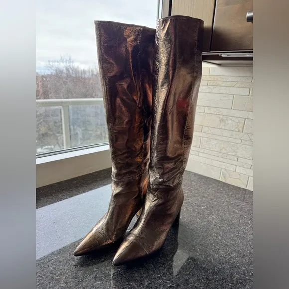 CASADEI BRONZE KNEE HIGH BOOTS