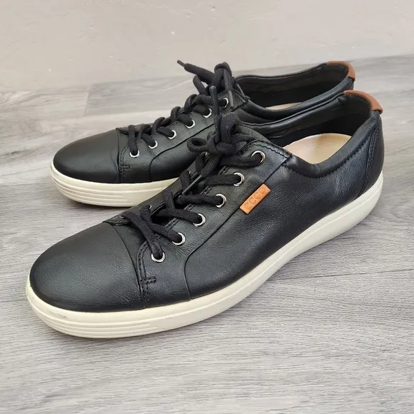 ÈCCO Black Oxford Soft 7 Sneaker Shoes Size 47 (13) Leather Comfort System