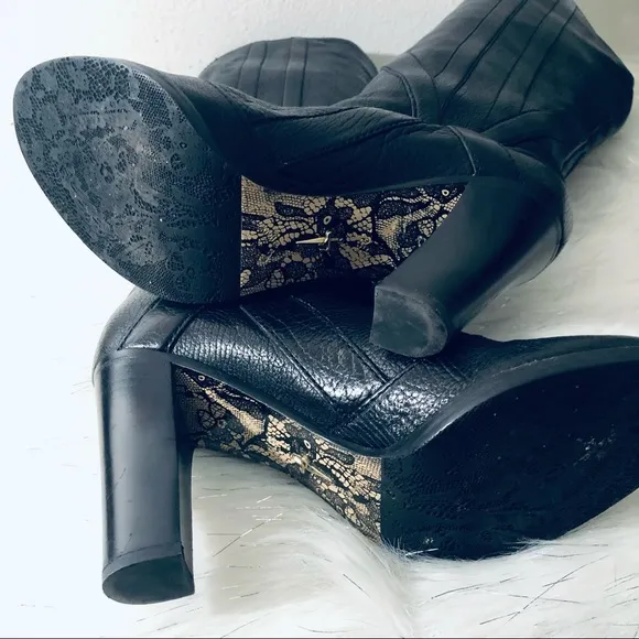 CESARE PACIOTTI WOMEN’S BLACK KNEE-HIGH BOOTS.SIZE 8.5