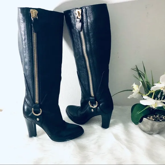 CESARE PACIOTTI WOMEN’S BLACK KNEE-HIGH BOOTS.SIZE 8.5